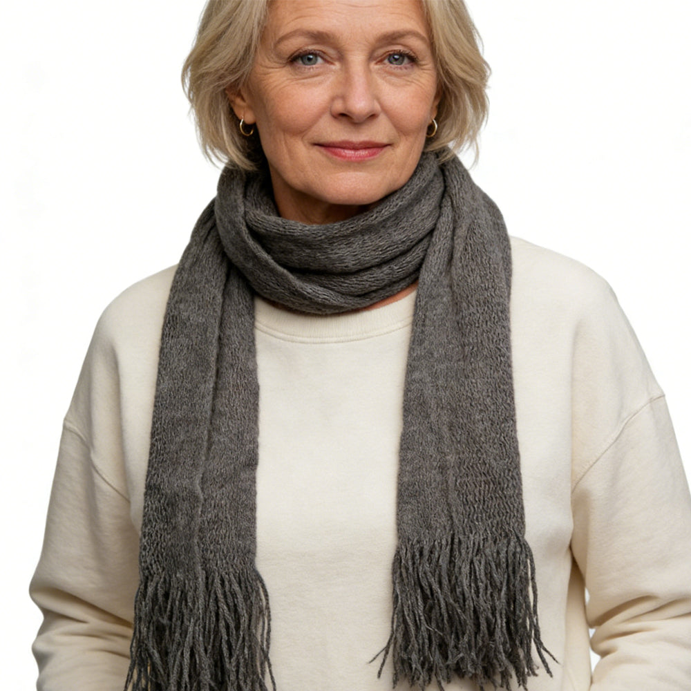 Lightweight Grey Skinny Scarf,Narrow Width For Modern Layered Looks,vacation,daily Life,evening Party,Office Appropriate Subtlety For Women Men,for Casual Outfits