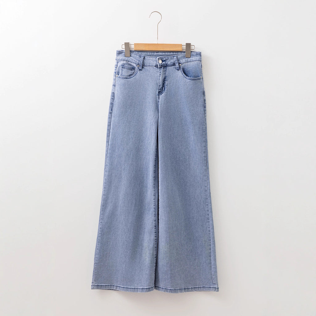 Women's High Waist Casual Loose Solid Color Jeans