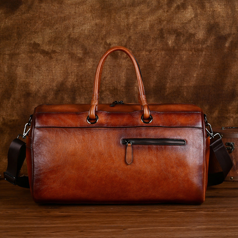 Top Layer Leather Bag Handmade Retro Large Capacity