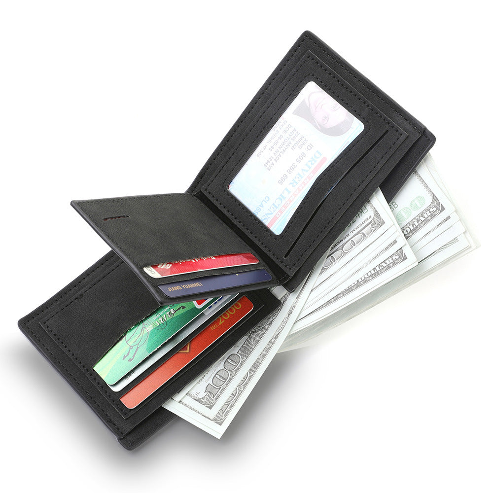 Two Fold Frosted Wallet Simple Multi-card-slot