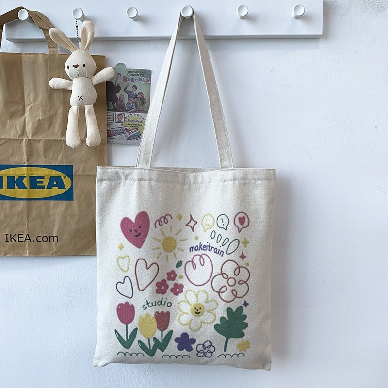 Large Capacity Portable Cute Printed Canvas Bag