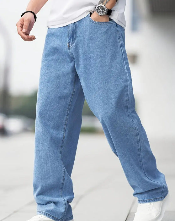 Men's Denim Loose Straight Casual Trousers