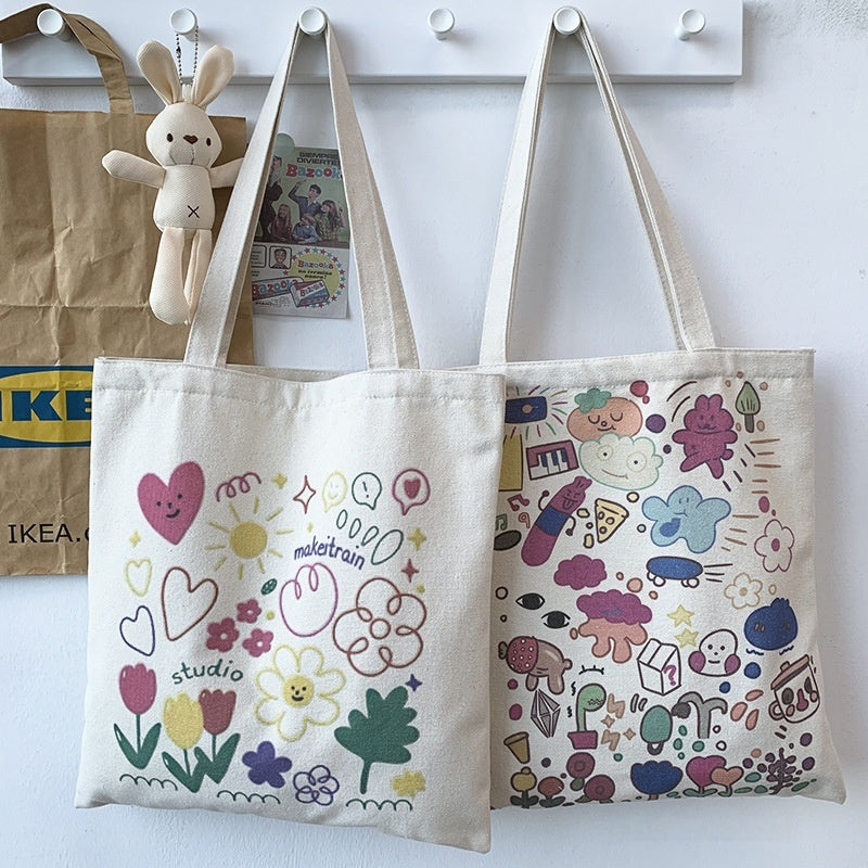 Large Capacity Portable Cute Printed Canvas Bag