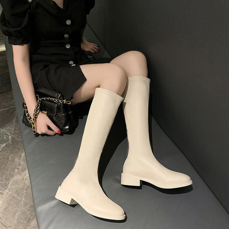 Slimming Rider Boots Korean-Style Stretchy Figure-Hugging Womens Boots