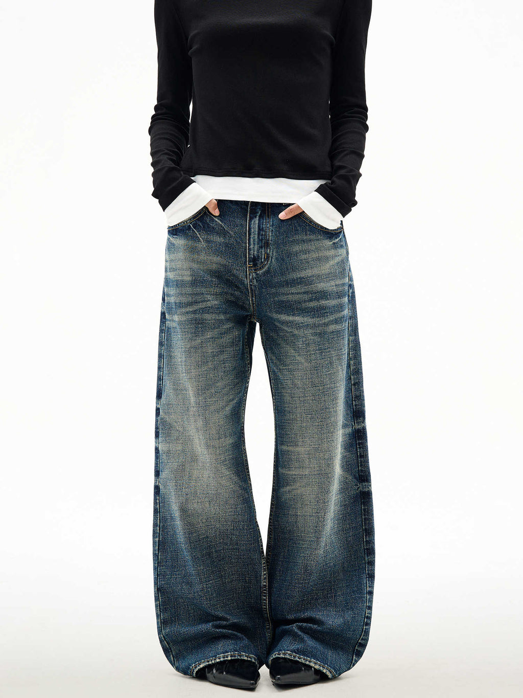 Wide Leg Jeans Men's Spring And Autumn Straight Loose Trousers