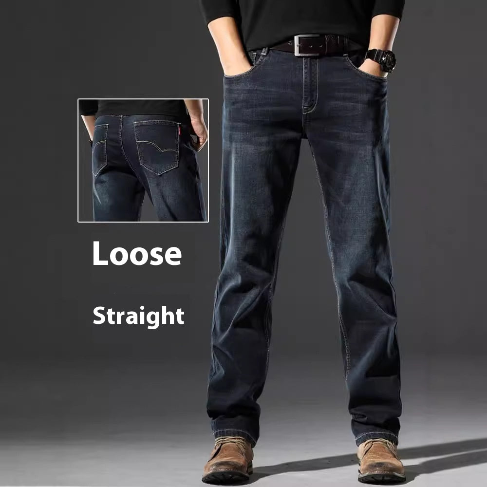 High Elastic Men's Straight Loose Spring And Autumn Jeans