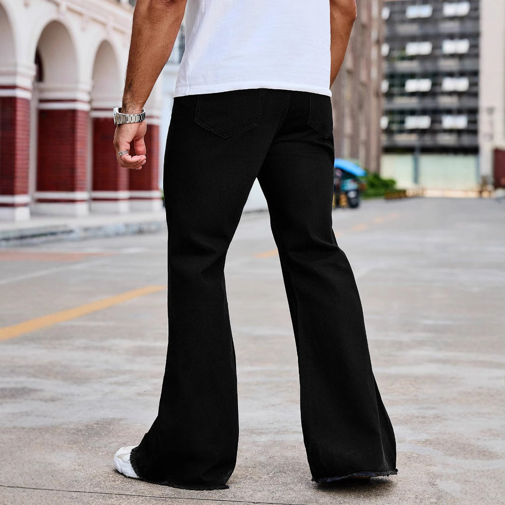 Black High Waist Machete Bootcut Casual Slim Jeans