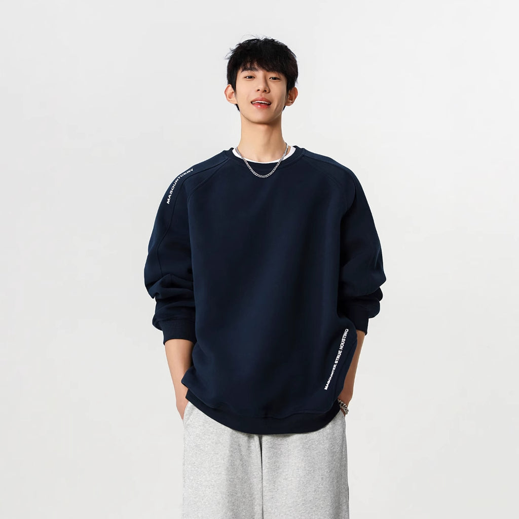 3D Cut American Style Hoodie Men's Loose Round Neck Jacket