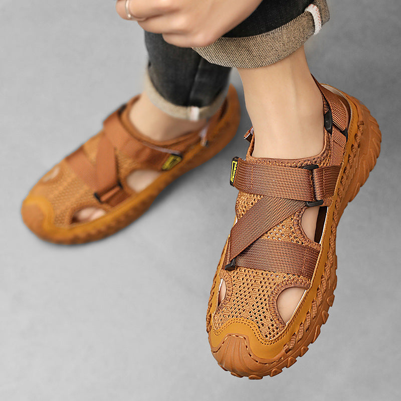 Summer Men's Hollow Mesh Surface Breathable Trendy Casual Shoes All-matching Sandals