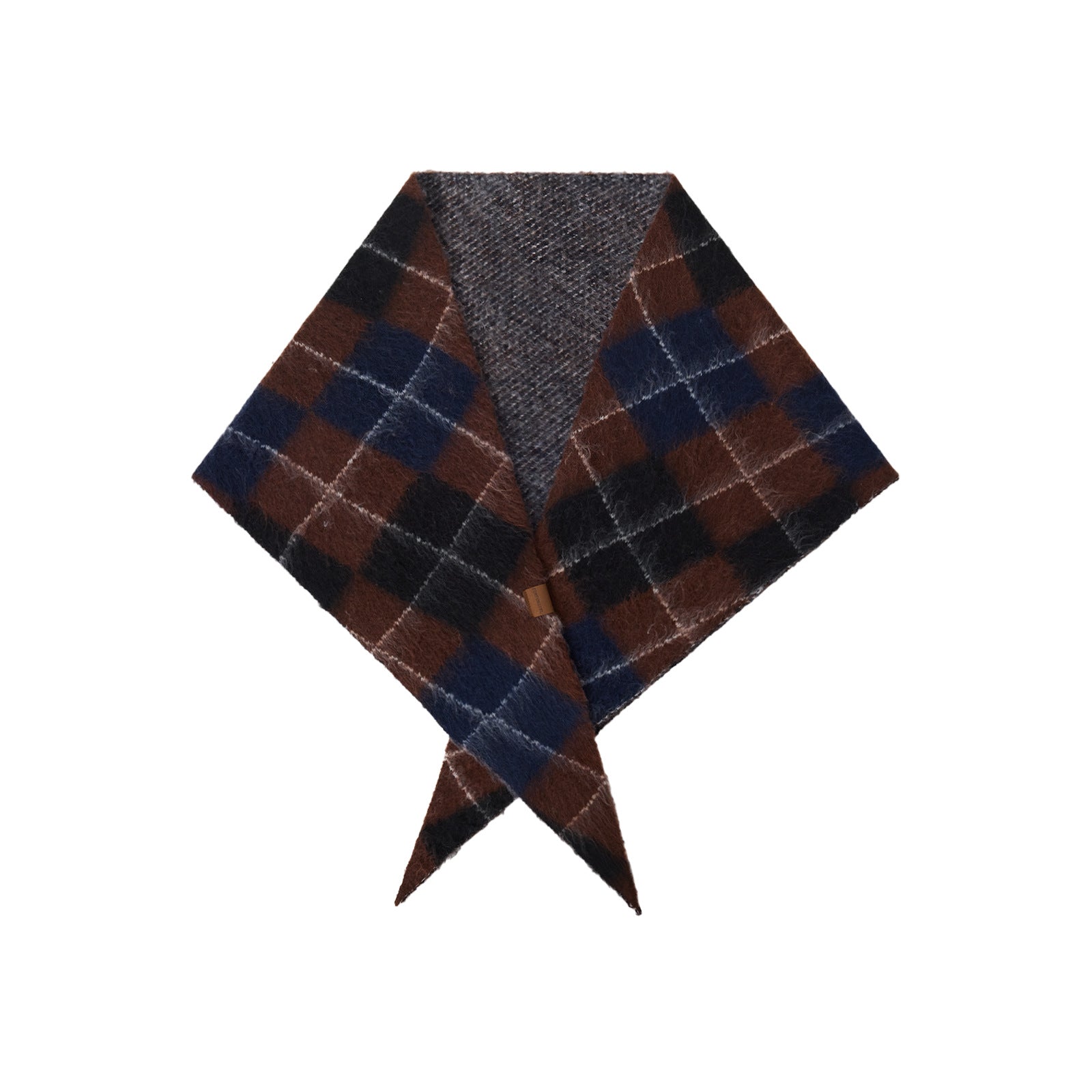 Retro Diamond Jacquard Plaid Cotton Wool Triangle Scarf Warm Neck Warmer