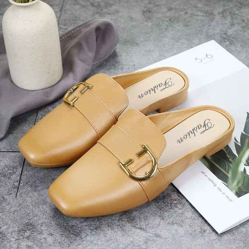 Closed Toe Half Slippers Women's Shoes Outer Wear