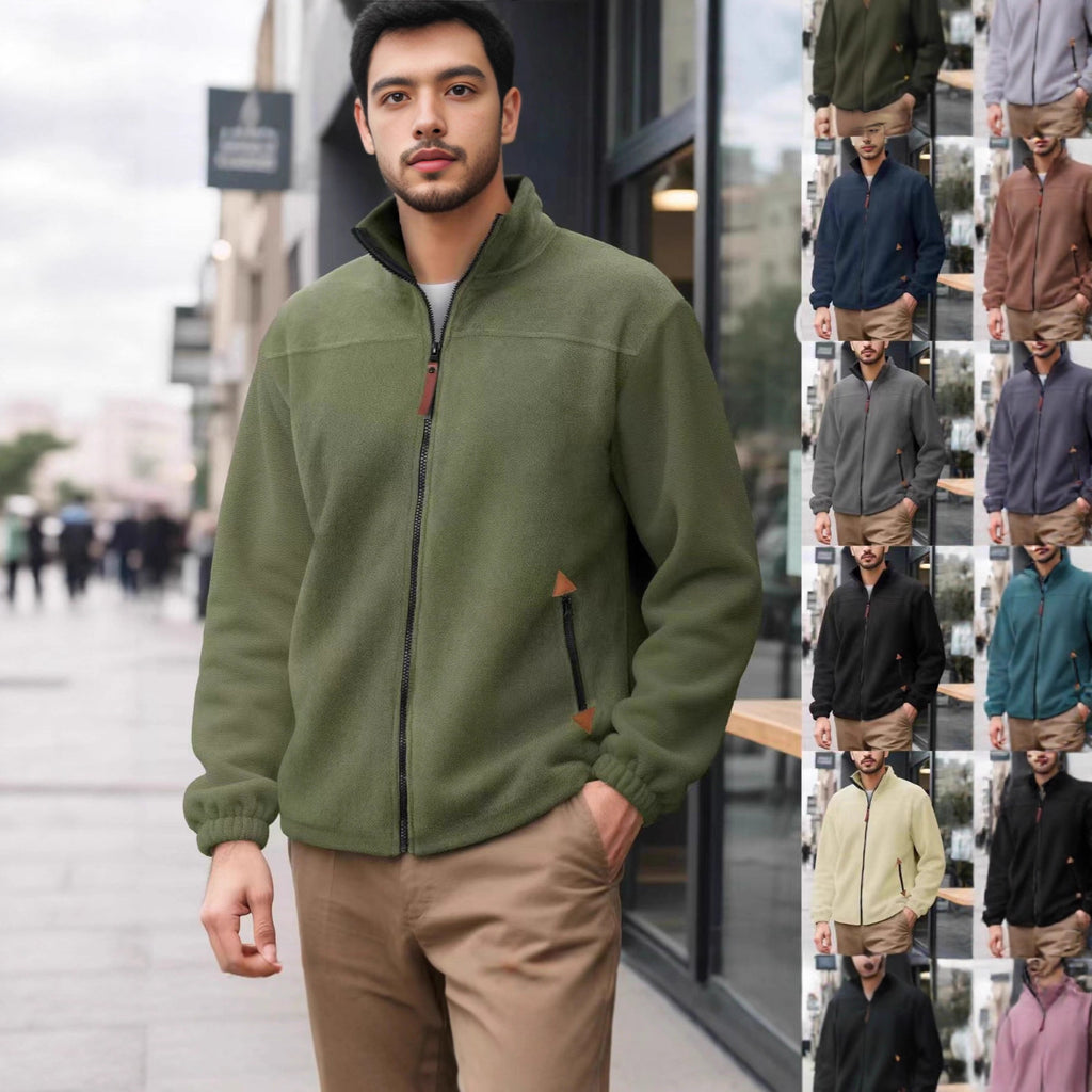 Men's Fleece-Lined Thermal Zip-Up Sports Hoodie