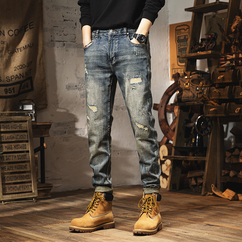 Retro Heavy Washed Jeans For Men