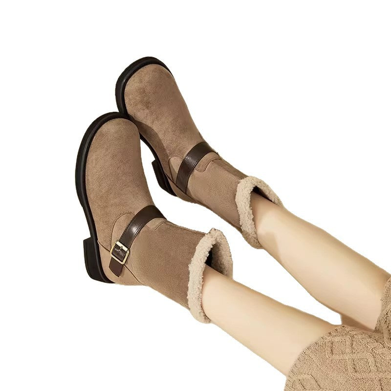 Autumn New Soft Suede Ankle Boots Slim Boots Fashion Versatile