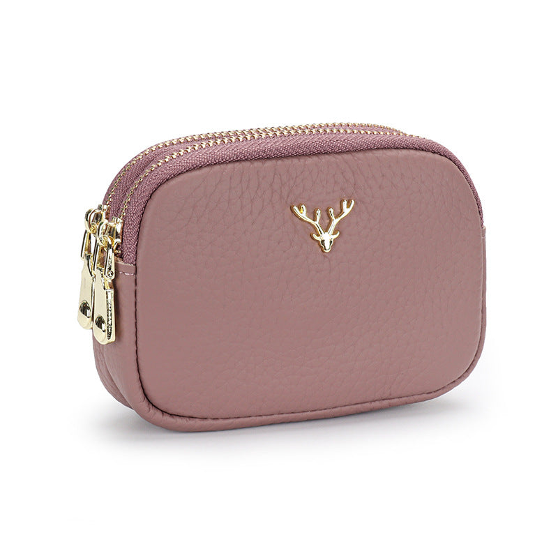 Women's Genuine Leather Coin Purse Petite Cute And Handheld Mini Size