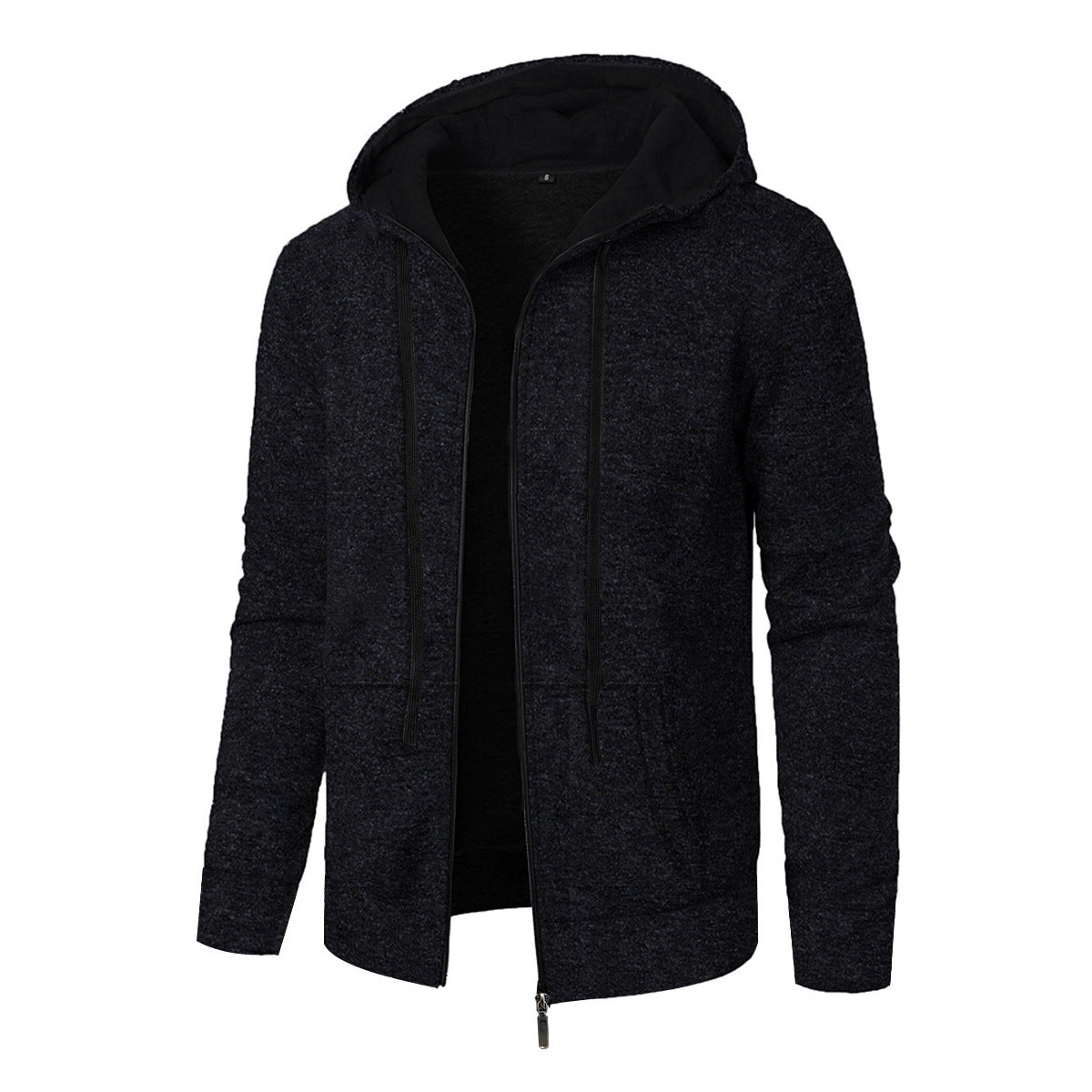 Men's Sports Fitness Casual Jacquard Sweater Hooded Coat