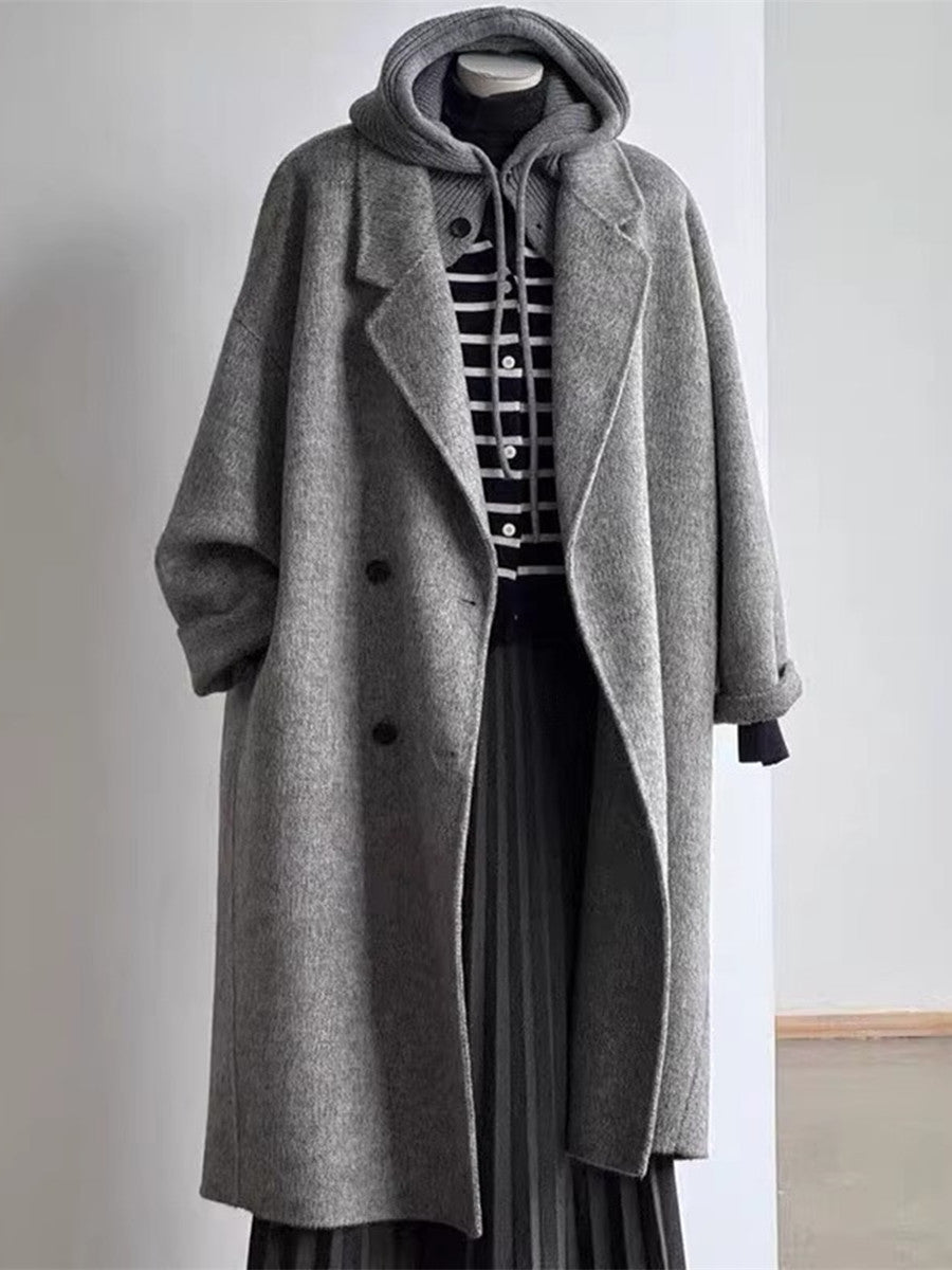 Color New Korean-style Loose Mid-length High-end Wool Coat