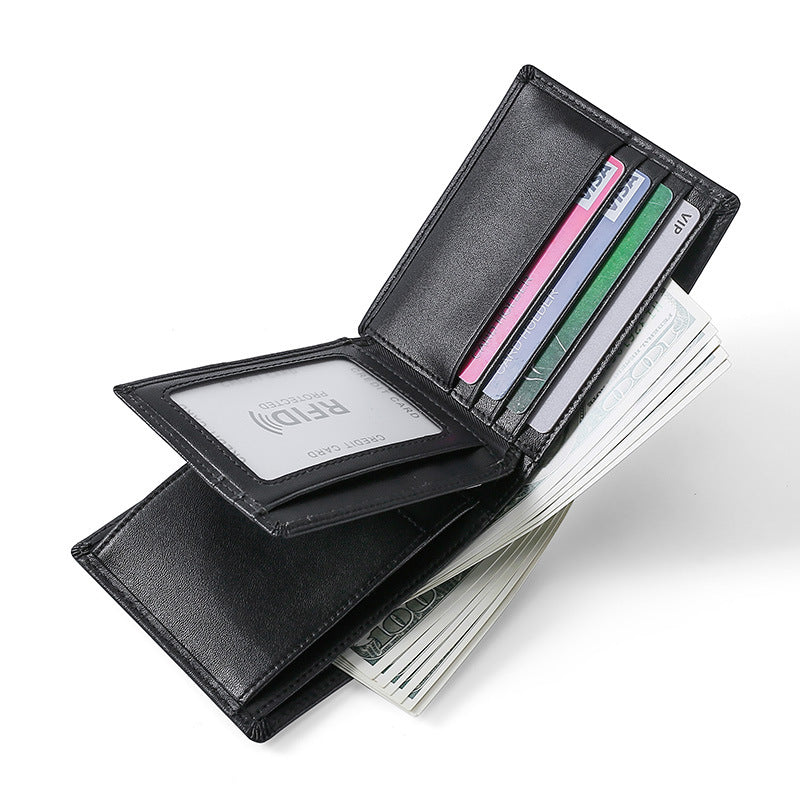 Multi-Functional RFID Anti-Skimming Leather Wallet For Men