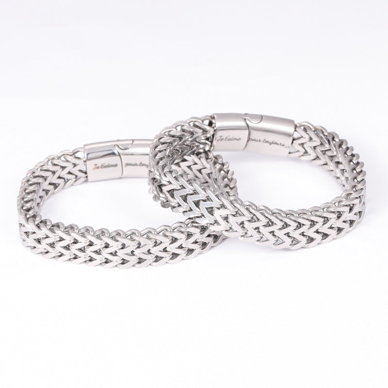 European And American Stainless Steel Bracelet Does Not Fade