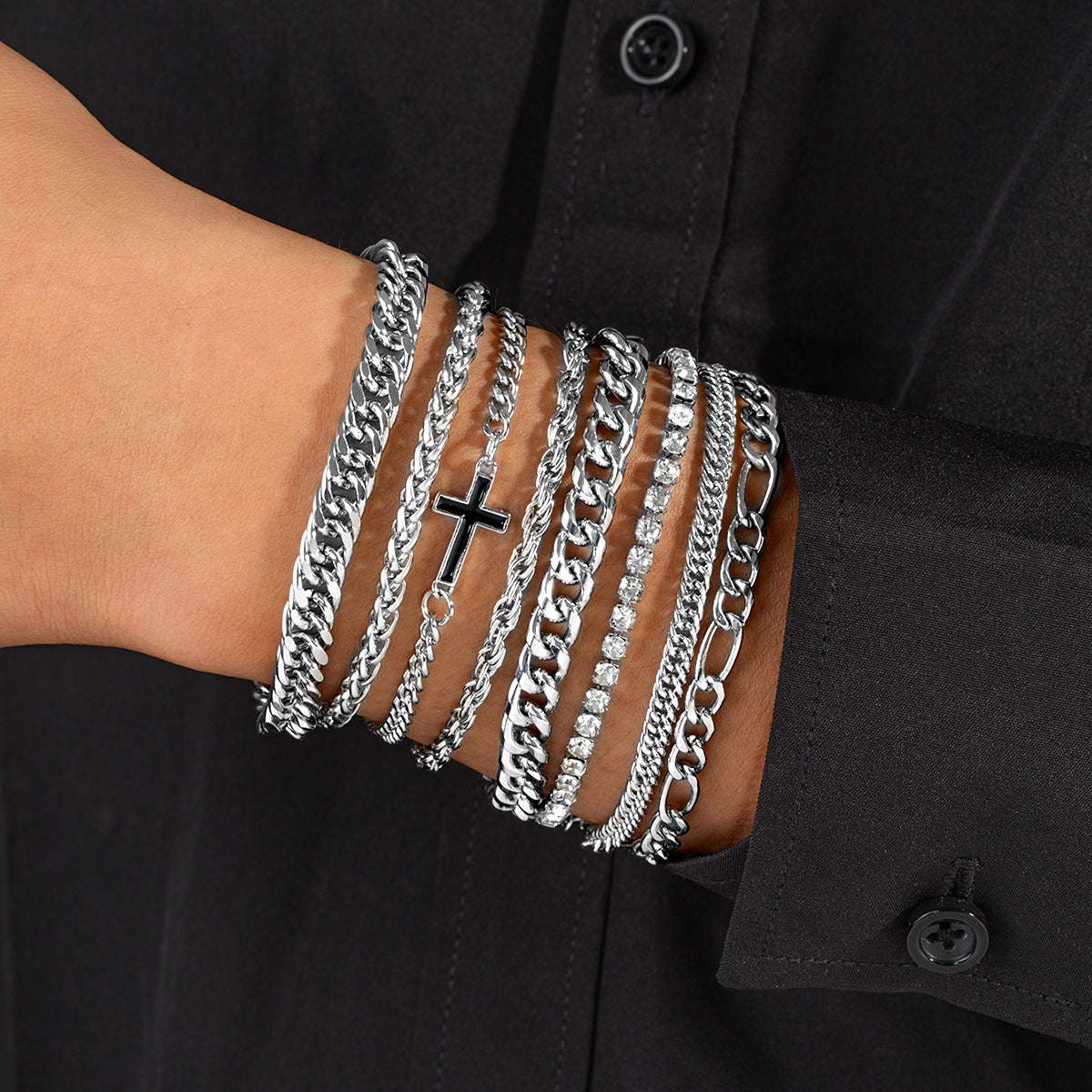 Men's Multi-layer Metal Chain Bracelet