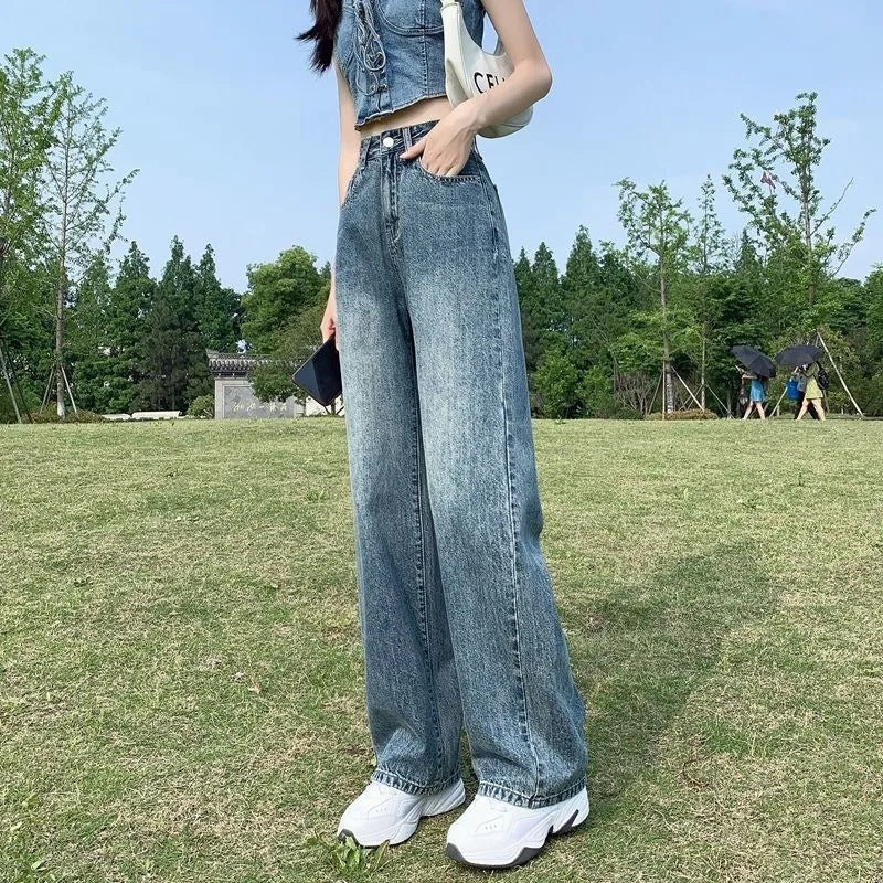 Slim Straight-leg Floor-length Pants Trendy Korean Style Versatile
