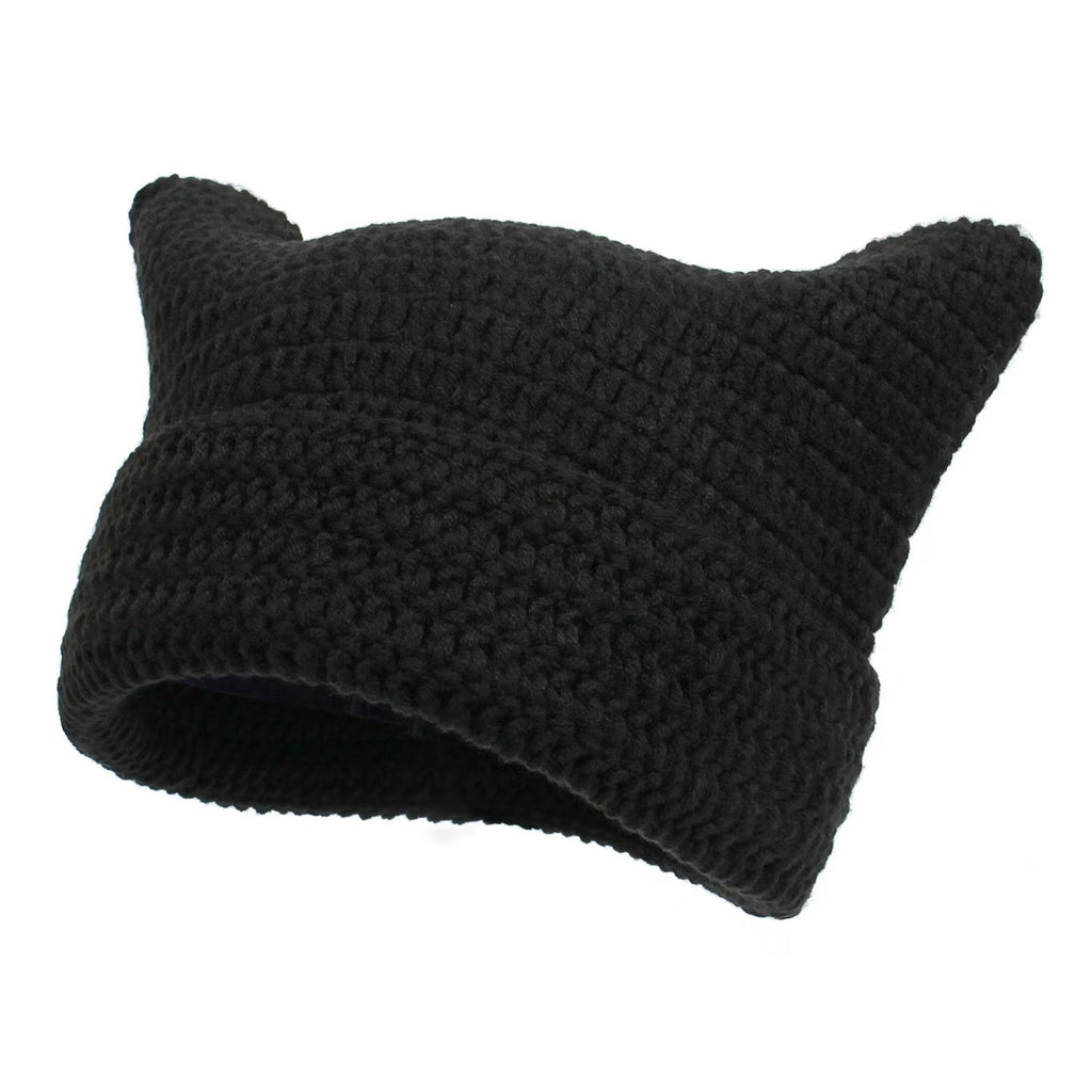 Hand-knitted Striped Cat Hat
