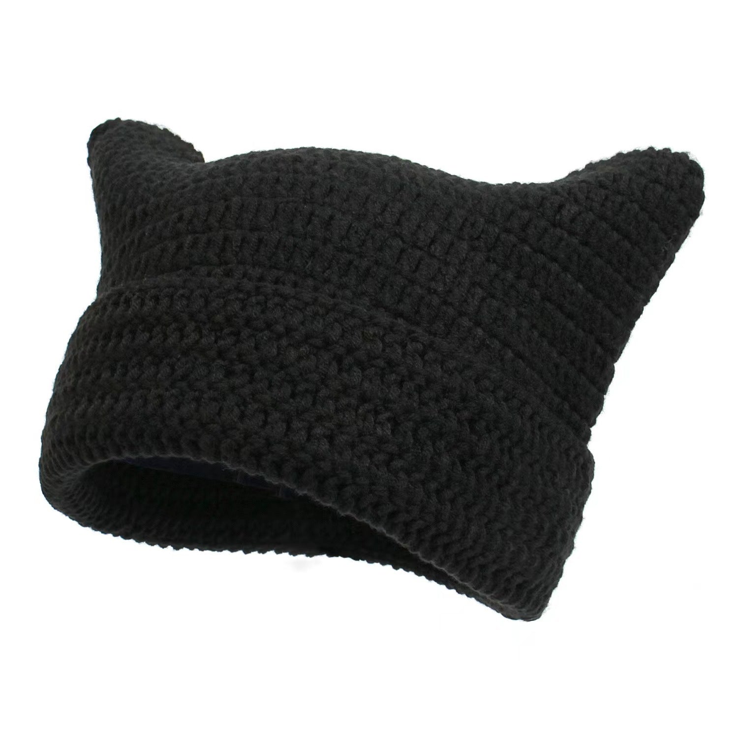Hand-knitted Striped Cat Hat