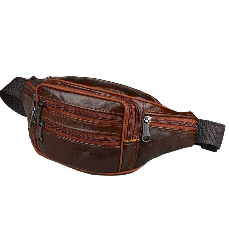 Genuine Leather Men's Outdoor Waist Bag