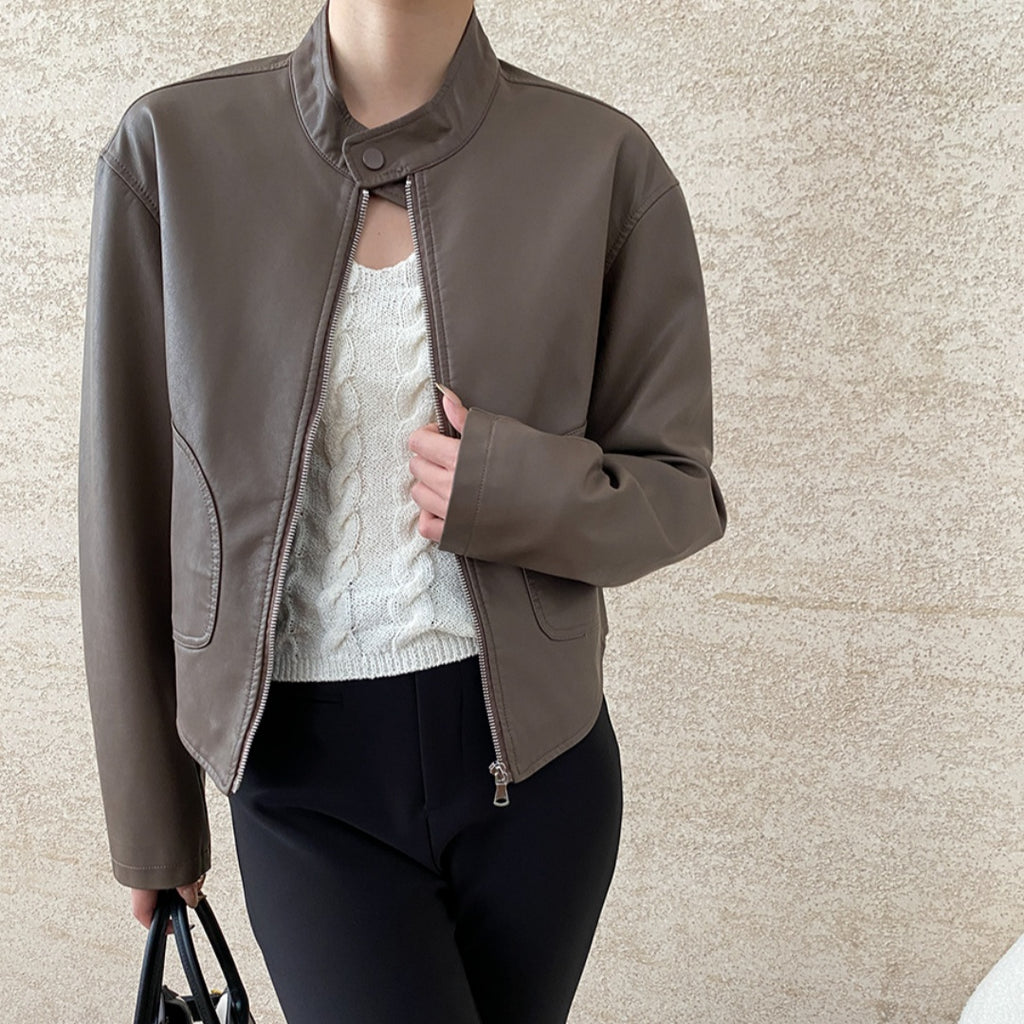 Locomotive Style Stand Collar Temperament Wild Jacket