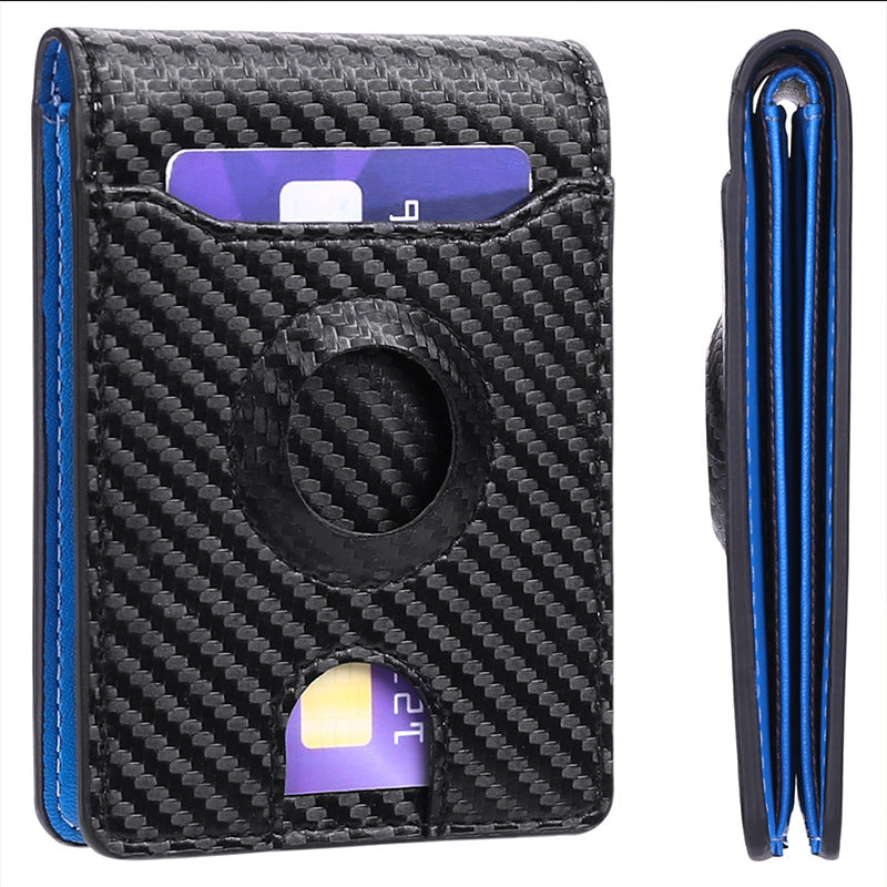 Carbon Fiber Leather Wallet Tracker Men