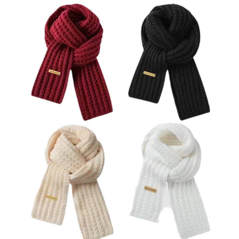 Scarf Women Autumn Winter Korean Version Solid Color Knitted Wool