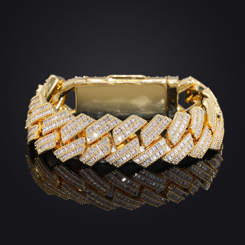 Zircon Rhombic Cuban Bracelet Men