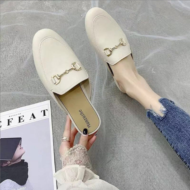 Closed Toe Half Slippers Women's Shoes Outer Wear