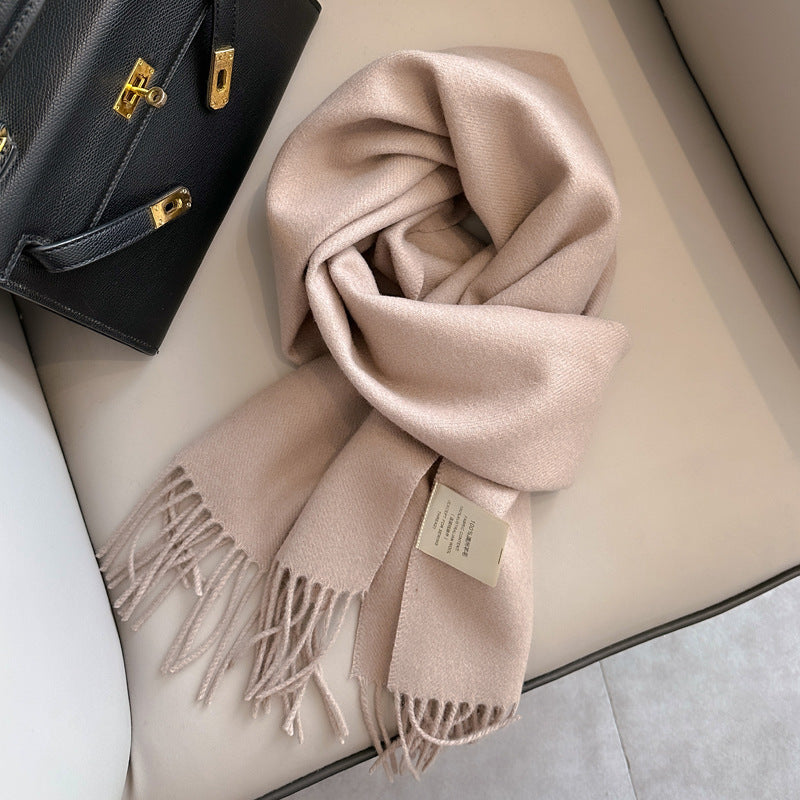 Pure Wool Students Warm-keeping All-matching Tassel Narrow Scarf Couple Wholesale