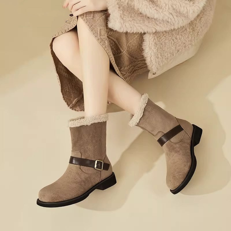 Autumn New Soft Suede Ankle Boots Slim Boots Fashion Versatile