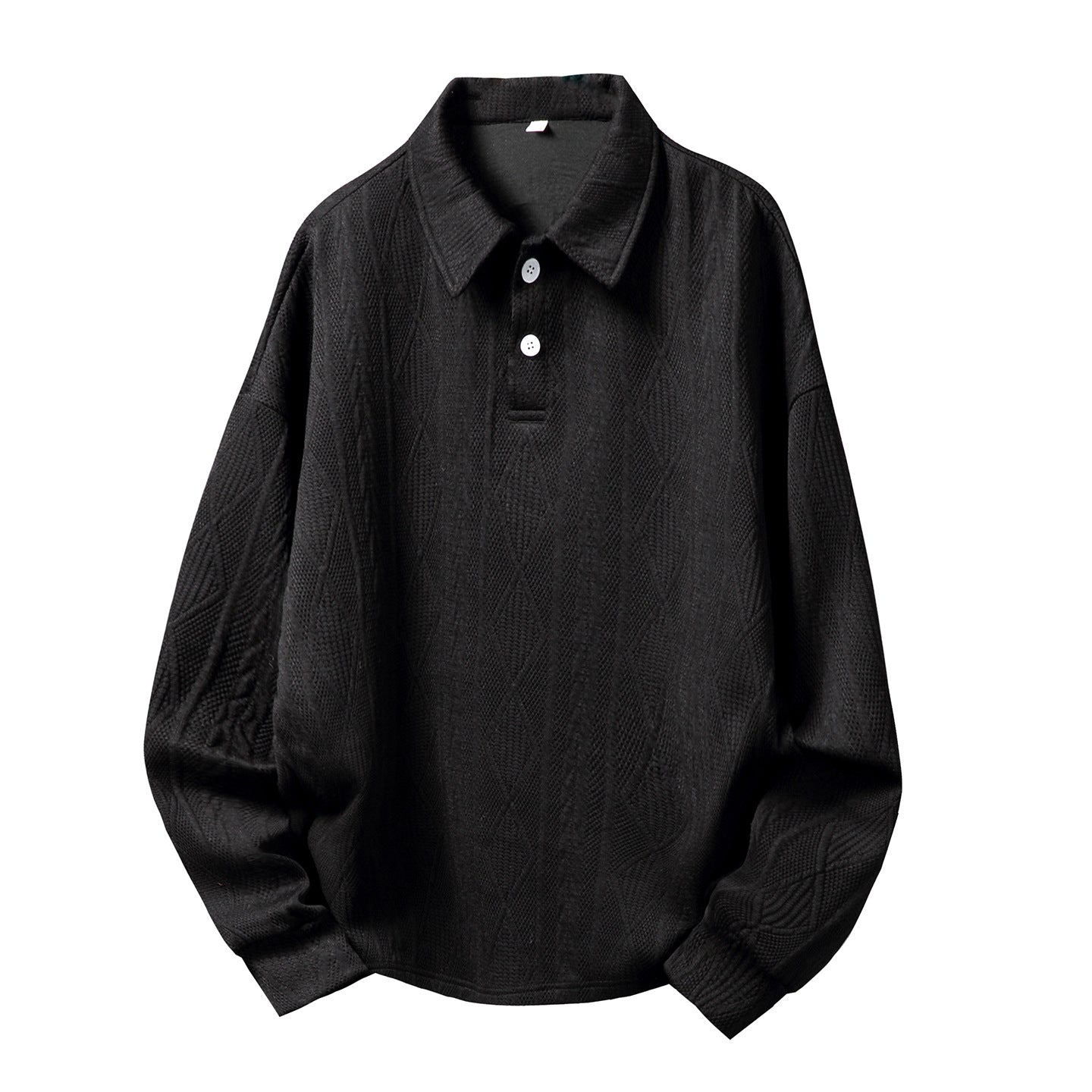 Texture Jacquard Lapel Sweater Men's Autumn