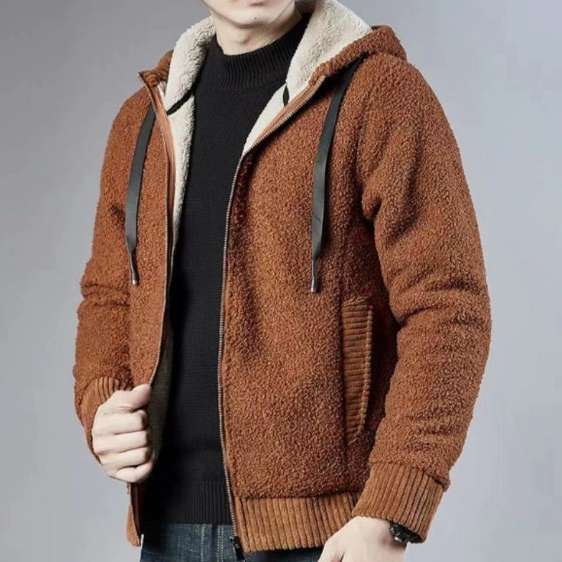 Winter Men's Zipper Hooded Sweater Cardigan