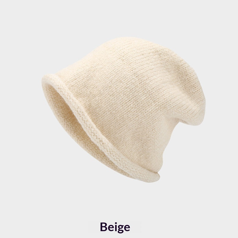 Womens Autumnwinter Beanie With Rolled Brim For Warmth