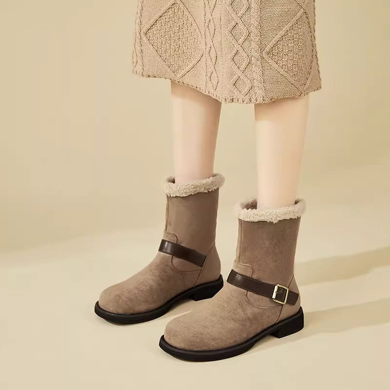 Autumn New Soft Suede Ankle Boots Slim Boots Fashion Versatile