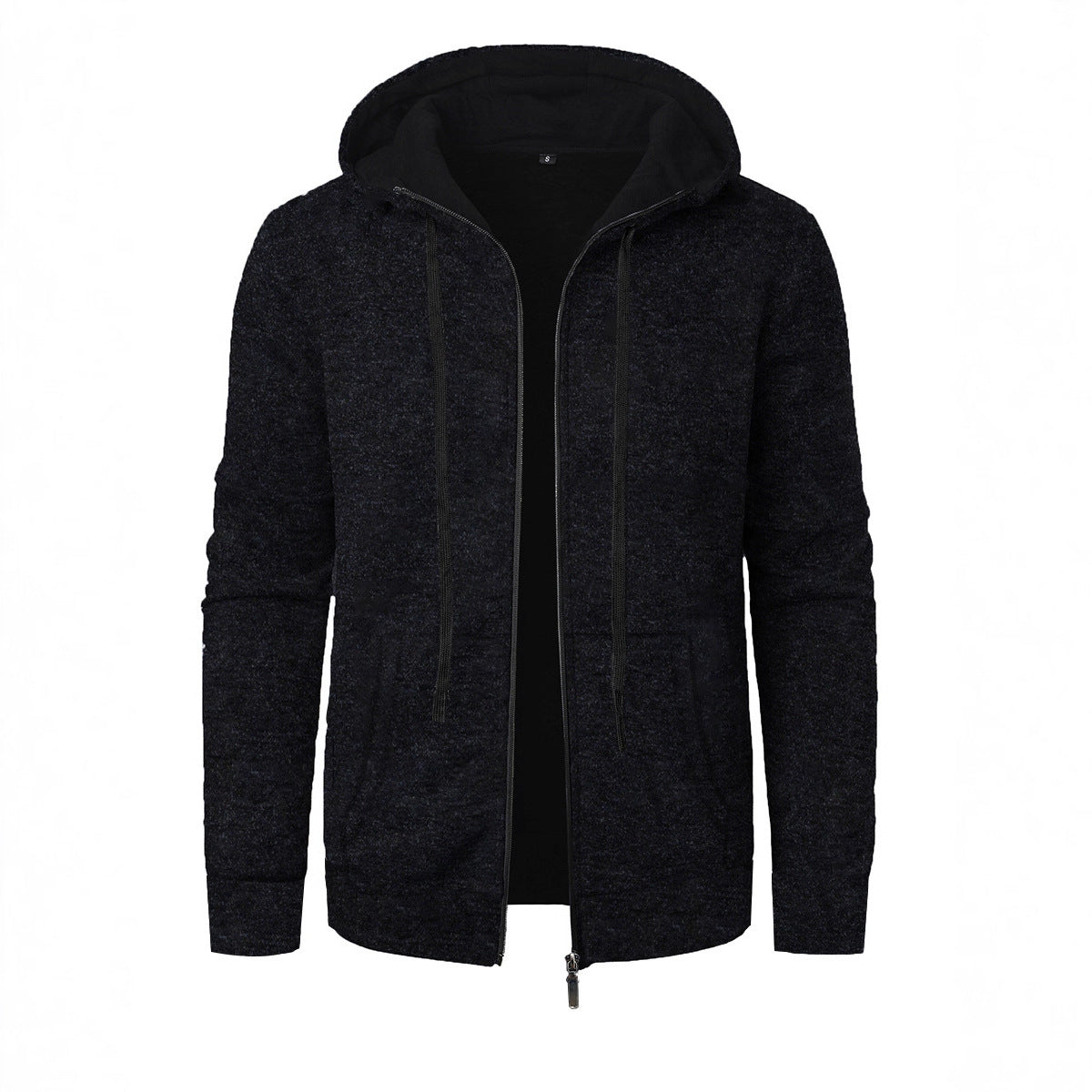 Men's Sports Fitness Casual Jacquard Sweater Hooded Coat