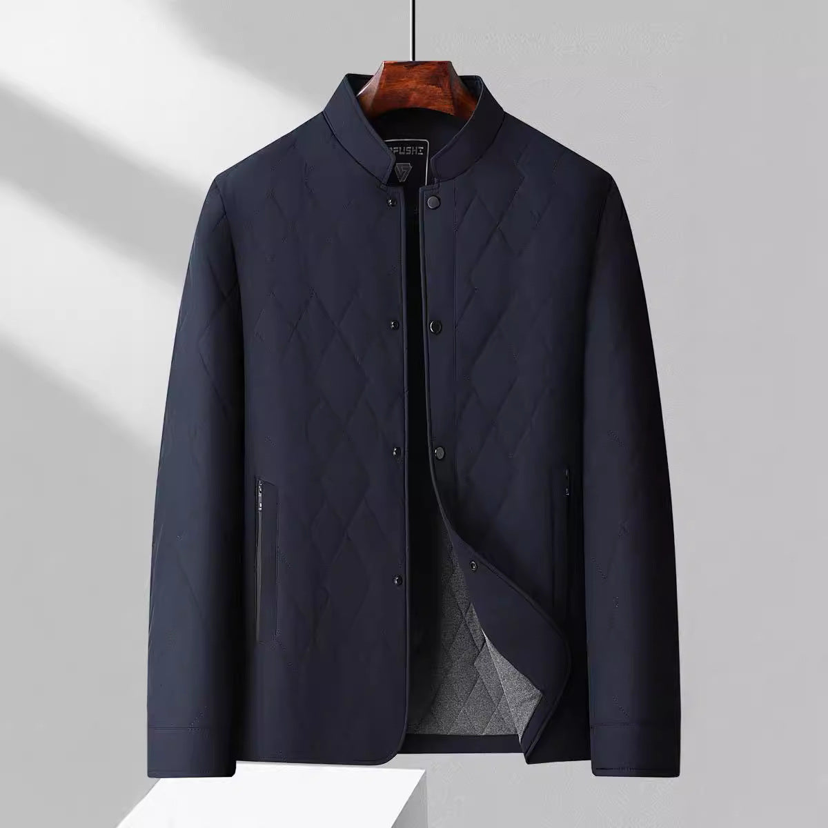 Men's Mulberry Silk Cotton Diamond-patterned Outerwear