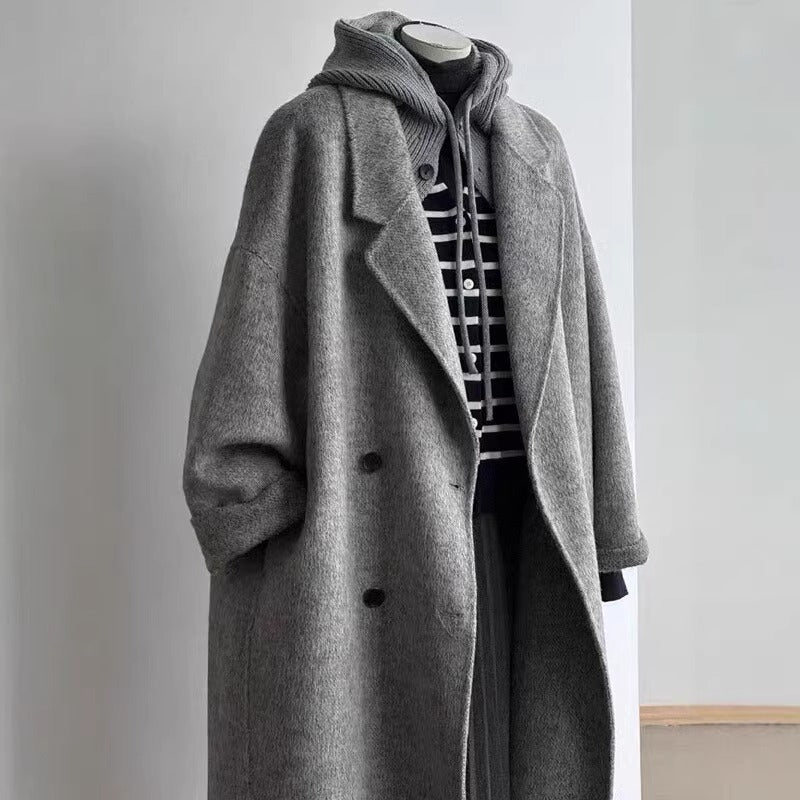 Color New Korean-style Loose Mid-length High-end Wool Coat