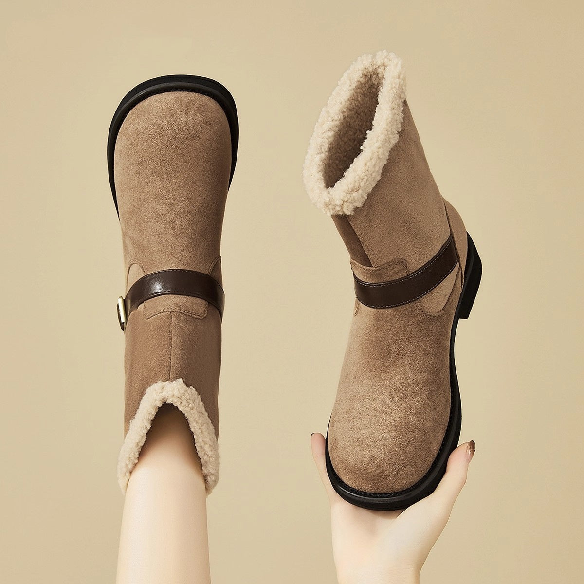 Autumn New Soft Suede Ankle Boots Slim Boots Fashion Versatile