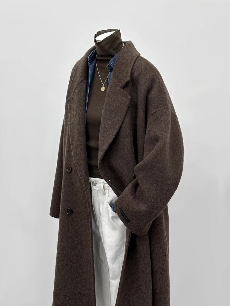 Color New Korean-style Loose Mid-length High-end Wool Coat