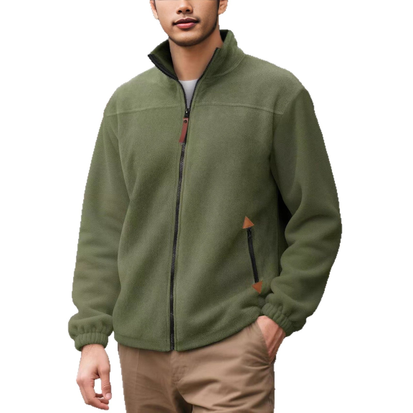 Men's Fleece-Lined Thermal Zip-Up Sports Hoodie