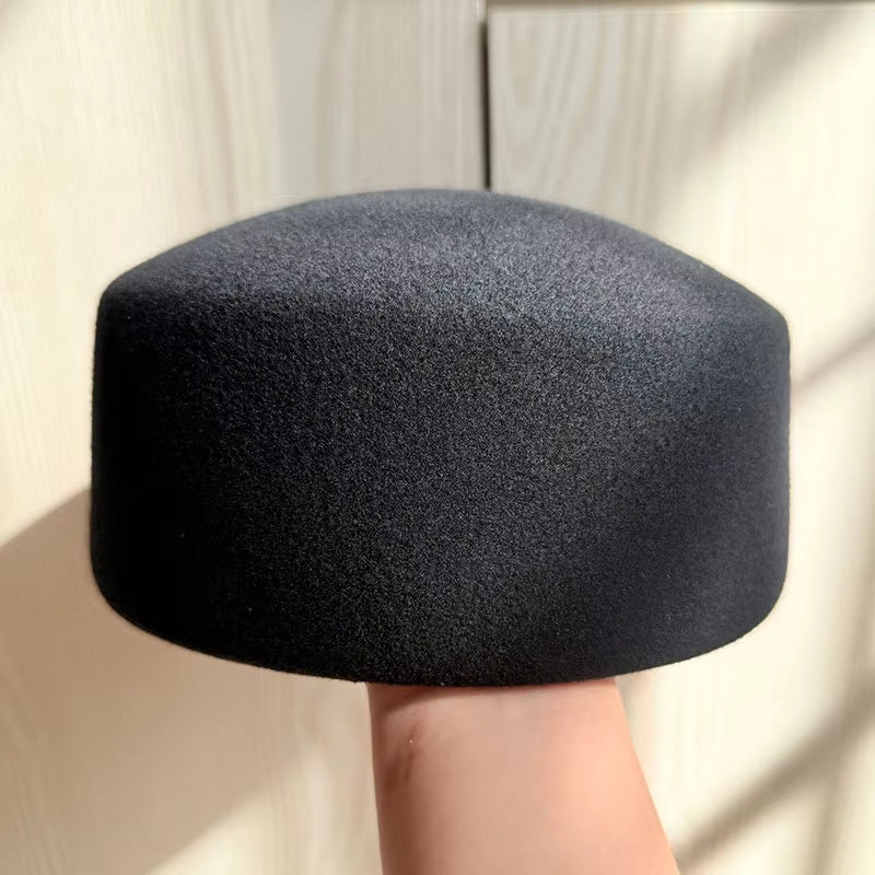 Beret Dark French-style Felt Bucket Hat For Women