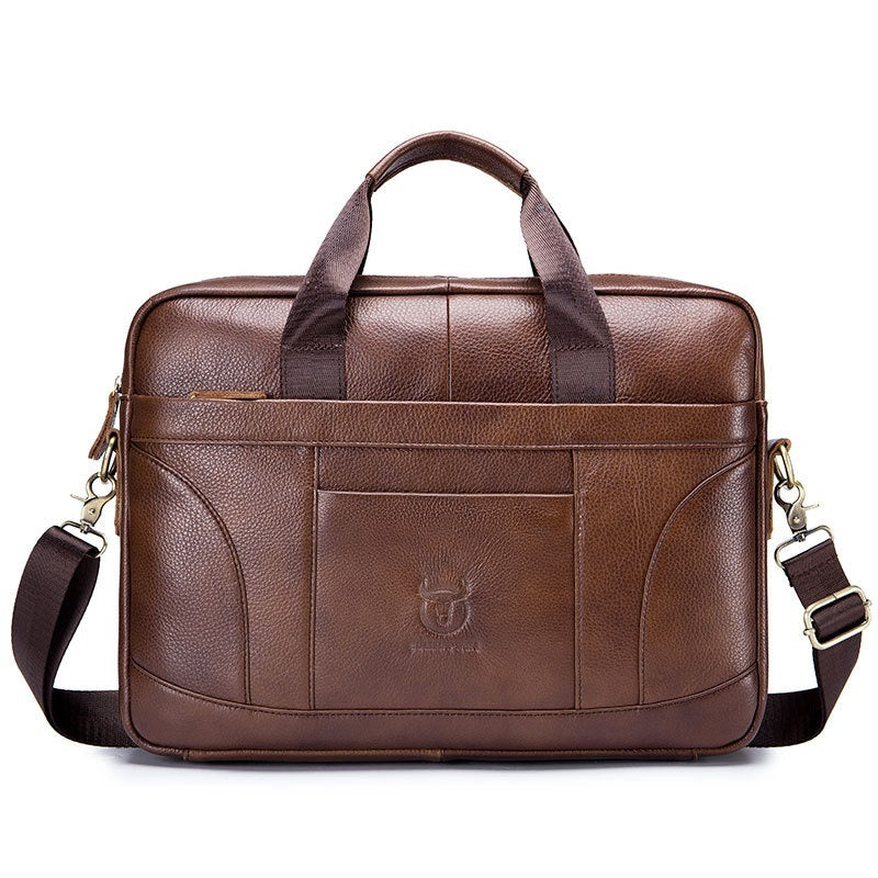 Full-grain Leather Large-capacity Men's Briefcase