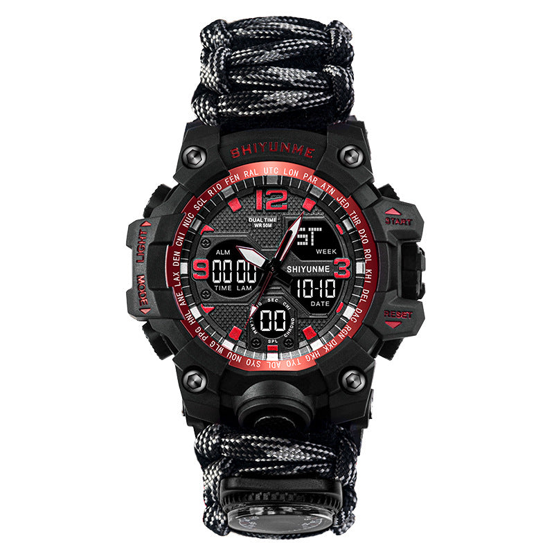 Men's Electronic Watch Multi-function Lifeline Whistle