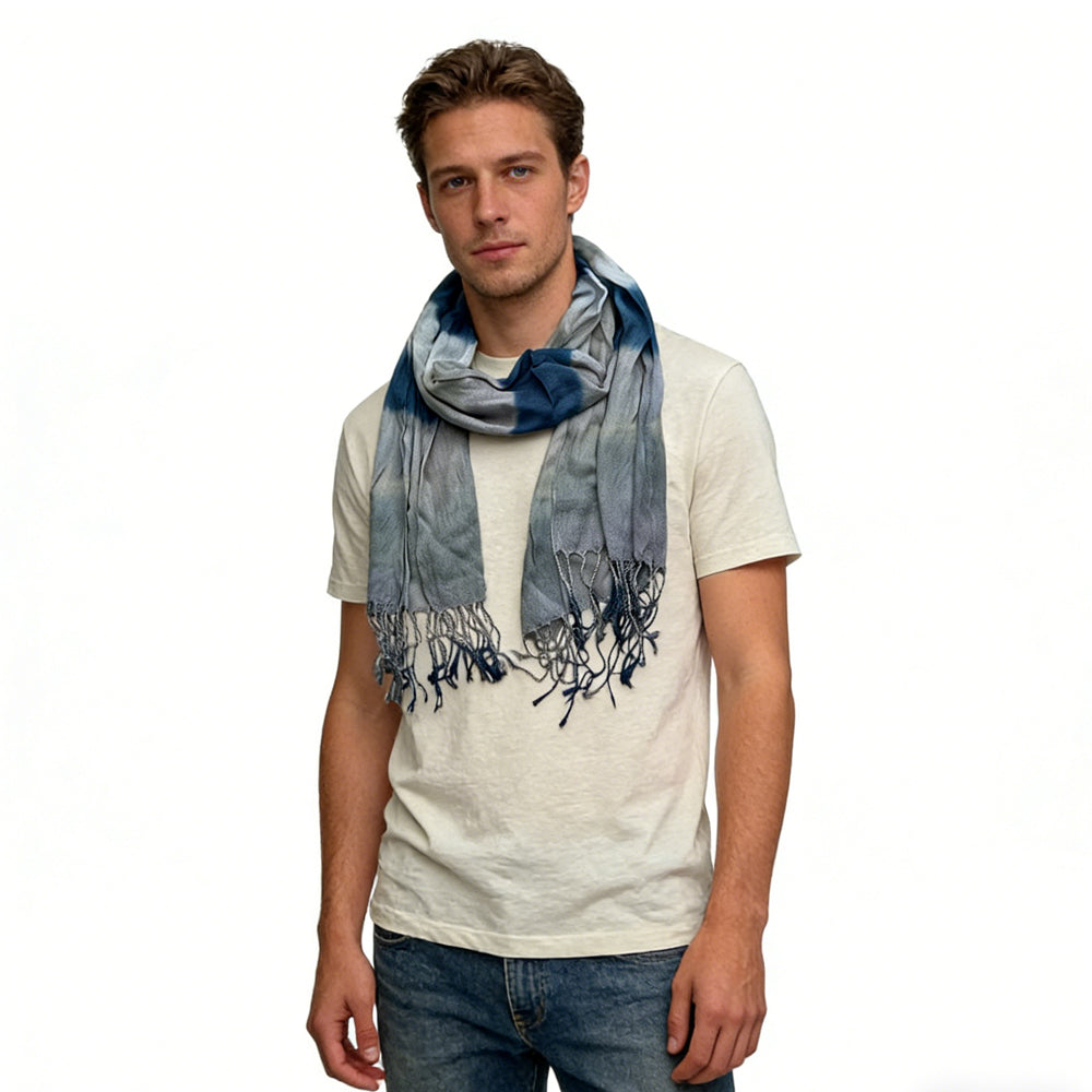 Navy Printed Viscose Scarf ,Versatile Everyday Scarf ,Pairs With All Casual Outfits,Office Appropriate Subtlety For Women Men