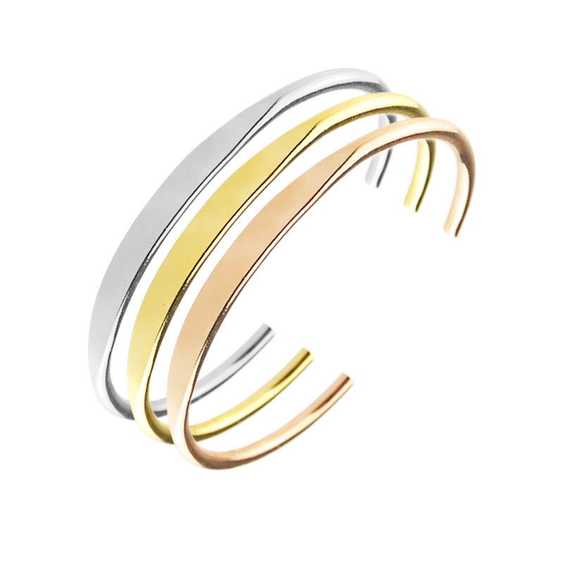 European And American Stainless Steel Letter C-shaped Bracelet